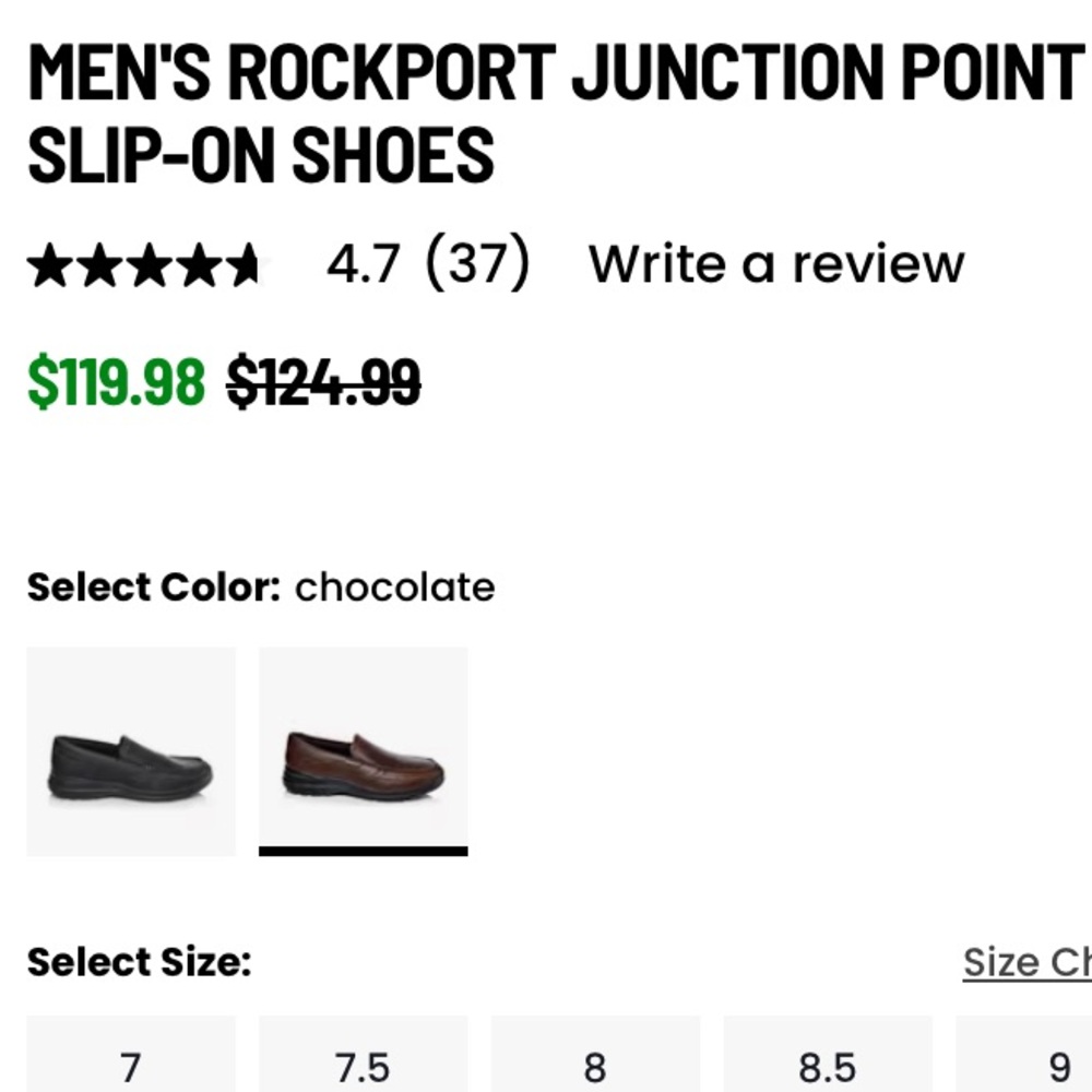 Rockport Junction Point Men's Brown Slip-on shoes - Picture 6 of 8